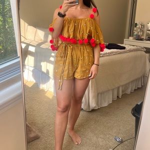 Anthropologie Romper in mustard yellow